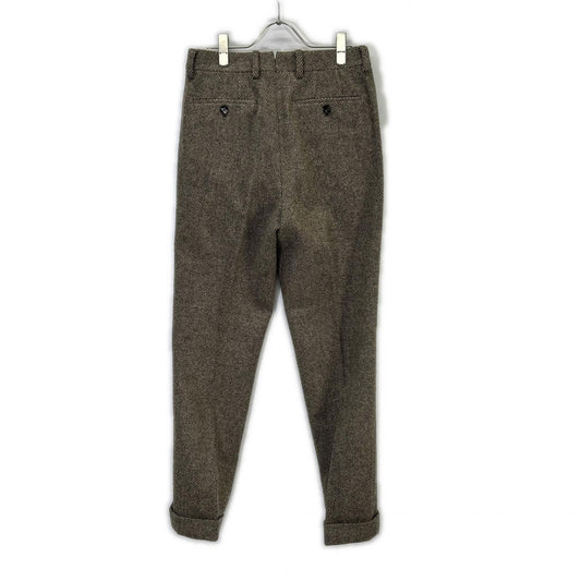 RRL ダブルアールエル 782P07155001 イタリア製 ベージュ ウール100 ボタンフライ スリムフィット ツイードスーツトラウザーパンツ ボトムス
