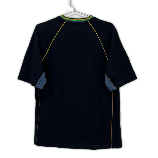 PRADA SJN235 2018 Black Pique Rubber Logo T-shirt Tops