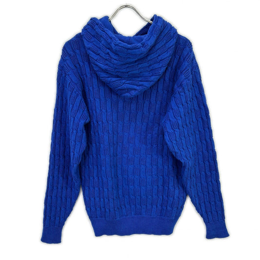 HYSTERIC GLAMOUR ヒステリックグラマー 02203NS02 ブルー リネン DOPE GIRL ケーブルニットパーカー トップス