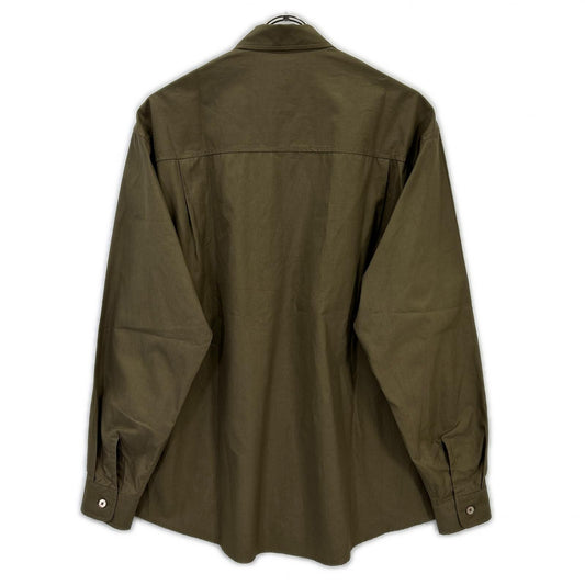 AURALEE A24AS02TN 24AW Khaki WASHED FINX TWILL BIG SHIRT Long-Sleeve Shirt Tops