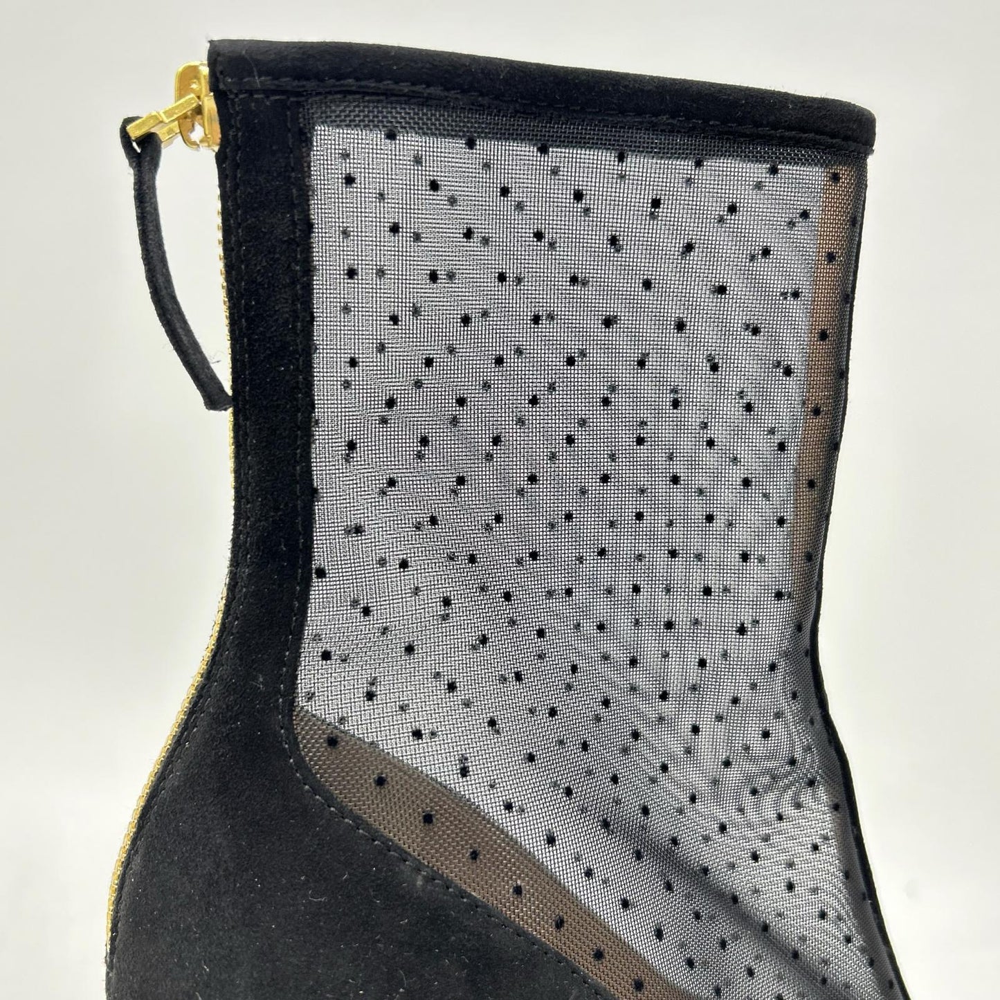 PELLICO ペリーコ DOT TULLE BOOTS METRO スエードxメッシュ ヒール ショートブーツ シューズ