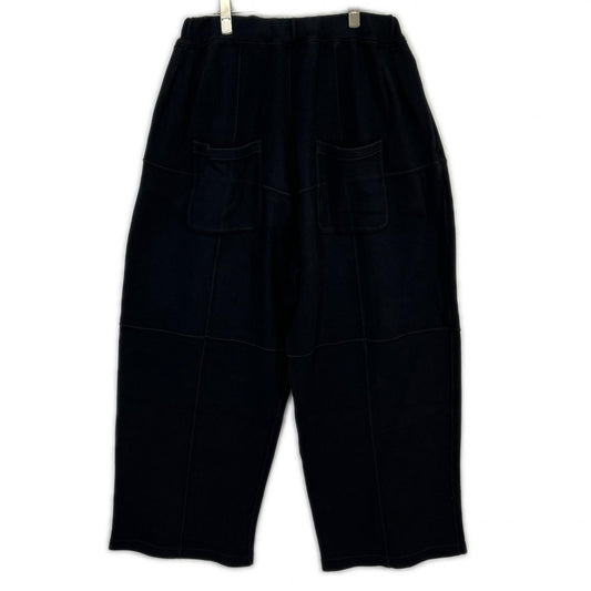 ANCELLM ANC-PT110 Black SMOOTH PANEL WIDE SLACKS Bottoms