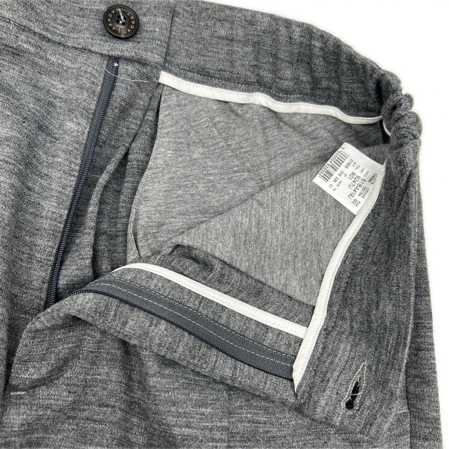 51BA419J Gray Cotton Blend 2B Tailored Jacket/Center Press Pants Setup Suit Setup M Men's