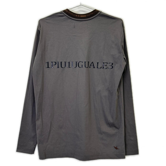 1piu1uguale3 ウノピゥウノウグァーレトレ 【SPORT】CM069-MT01 COMFORTABLE CREW L/S ラバーバックロゴクルーネックカットソー トップス