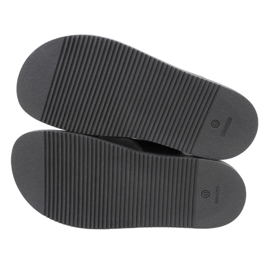 1piu1uguale3 ウノピゥウノウグァーレトレ 新品同様 THUMB SANDAL レザーフラットサンダル シューズ メンズ 黒 ブラック 41 MRG591-COW164 シューズ