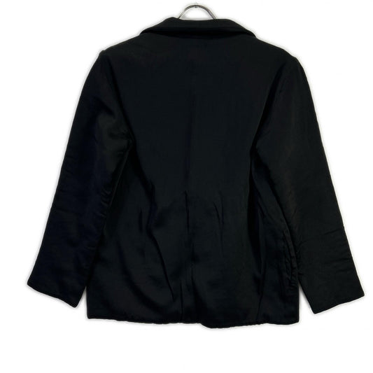 Y's YL-J25-830 Black Silk x Wool Botanical Design Padded 1B Jacket