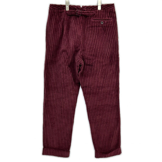LARDINI Lardini H-GIZA5 burgundy pile corduroy tapered pants bottoms