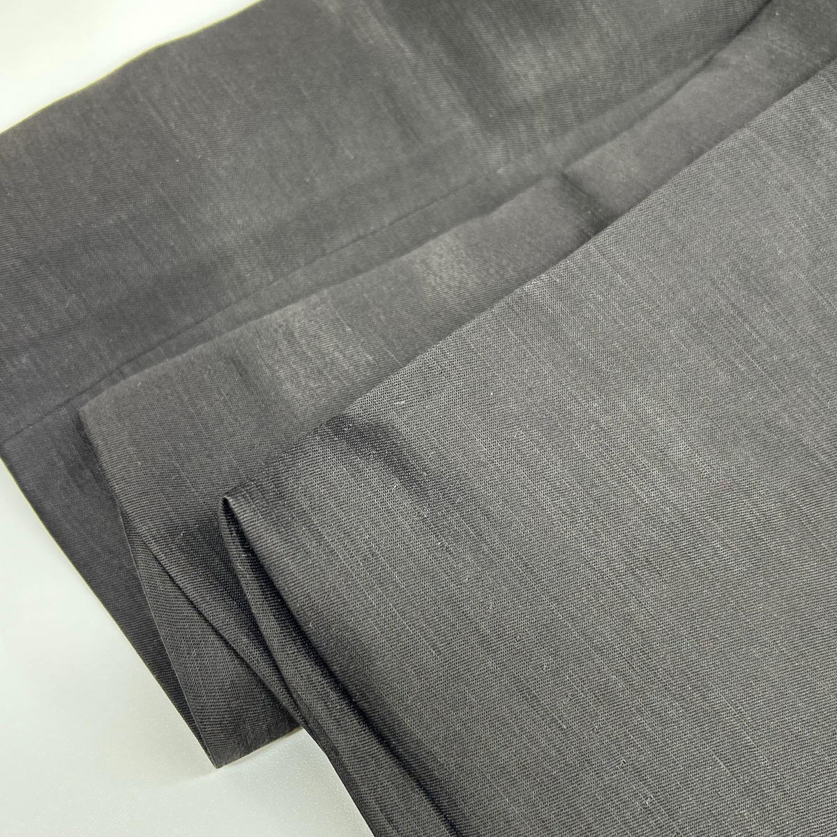 CYCLAS R04-62028 Black Linen x Acetate Multi-Tuck High-Waisted Wide-Leg Pants Bottoms