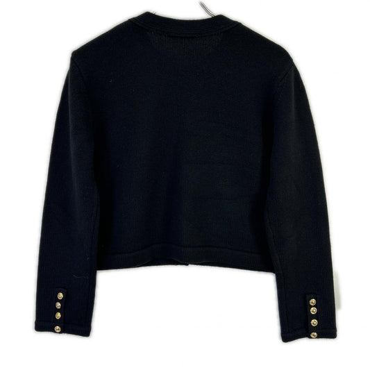 EVERY DAY I LIKE EVERYDAY I LIKE Black Cashmere Gold Button Cardigan Top