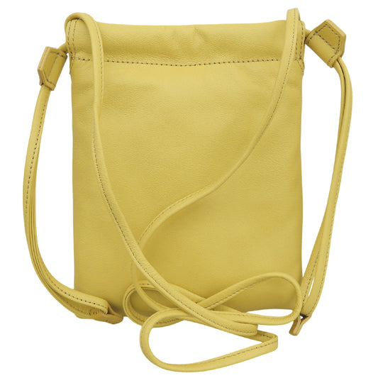 Tsuchiya Kaban Manufacturing Tsuchiya Kaban Manufacturing Unused Ruffle Italian Light Milled Calf Drawstring Pouch Yellow KR0424YE Shoulder Bag