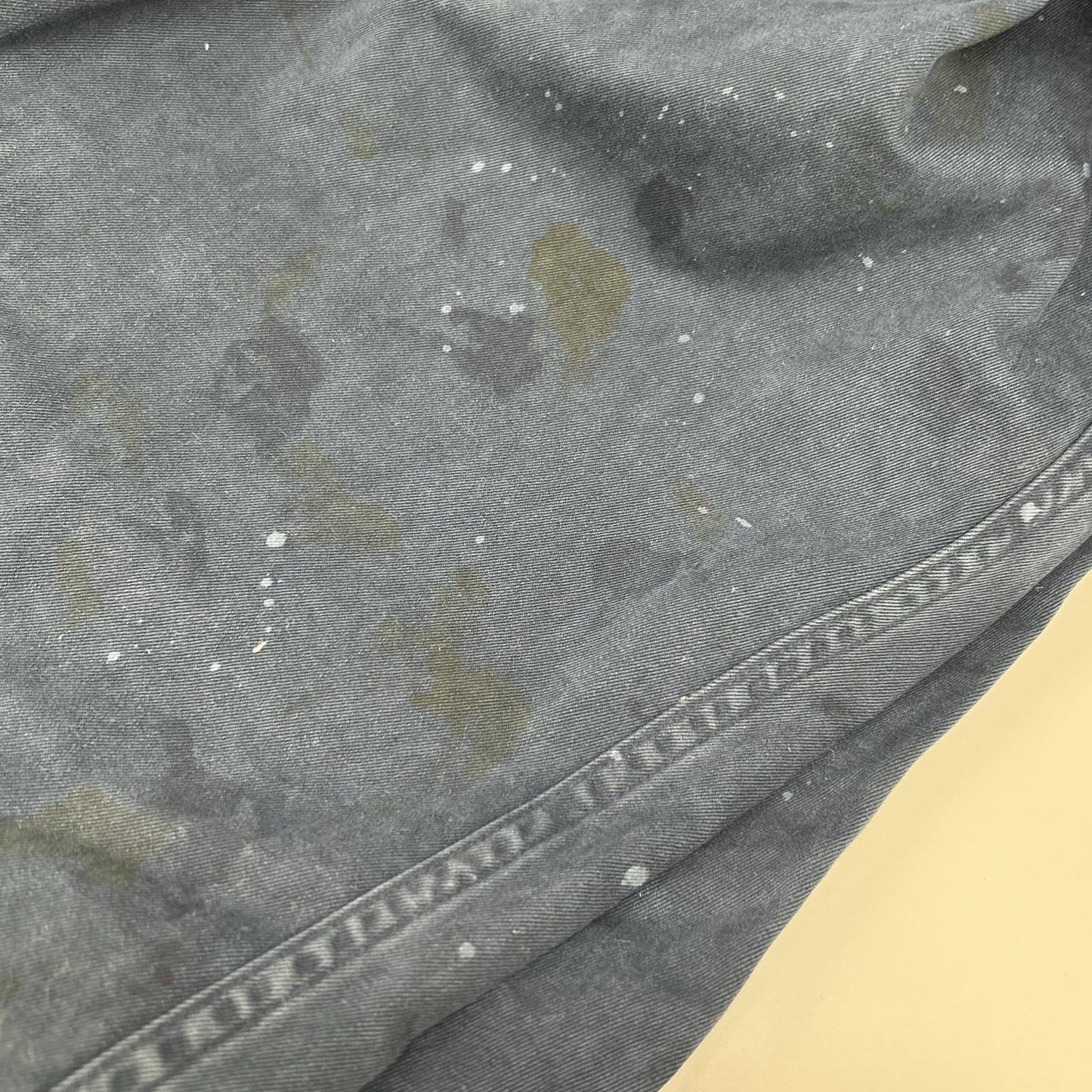 BOWWOW 巴奥乌 24AW BW242-WTD 复古做旧海军蓝 泼漆工艺军式斜纹工装裤/WORK TROUSERS DUSTY 下装