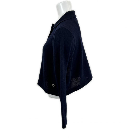 HERMES エルメス 新品同様 国内正規 25SS H5E2727D1 カシミヤ100 セリエボタン クロップドシャツニットカーディガン トップス