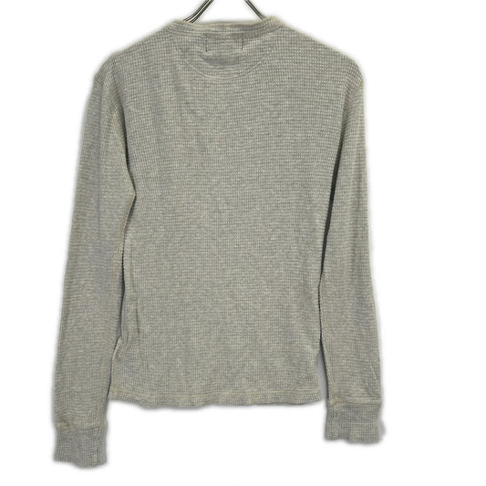 782775240001 Beige Cotton Henley Neck Long Sleeve Thermal Cut and Sew Top XS Men's