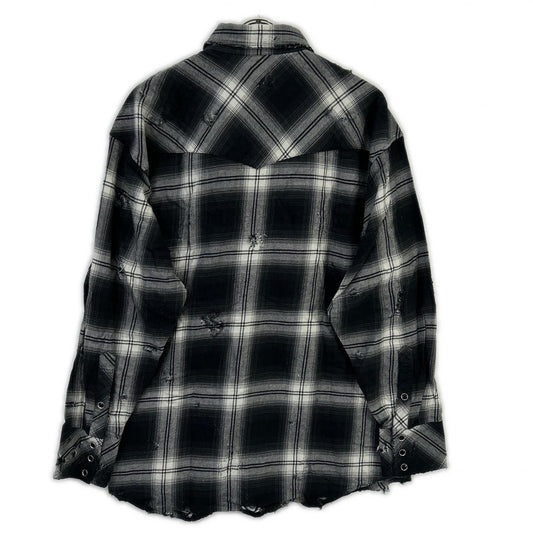 Rafu Rough Rafu002-23-01 23SS Black Western Shirt Damaged Long-Sleeved Shirt Tops