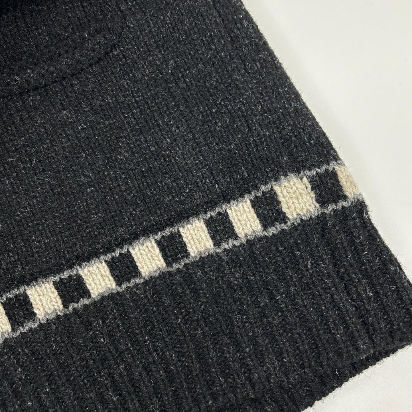 NIGEL CABOURN ナイジェルケーボン 8045ー00ー40000 ブラック×ホワイト ジップアップニットジャケット ジャケット
