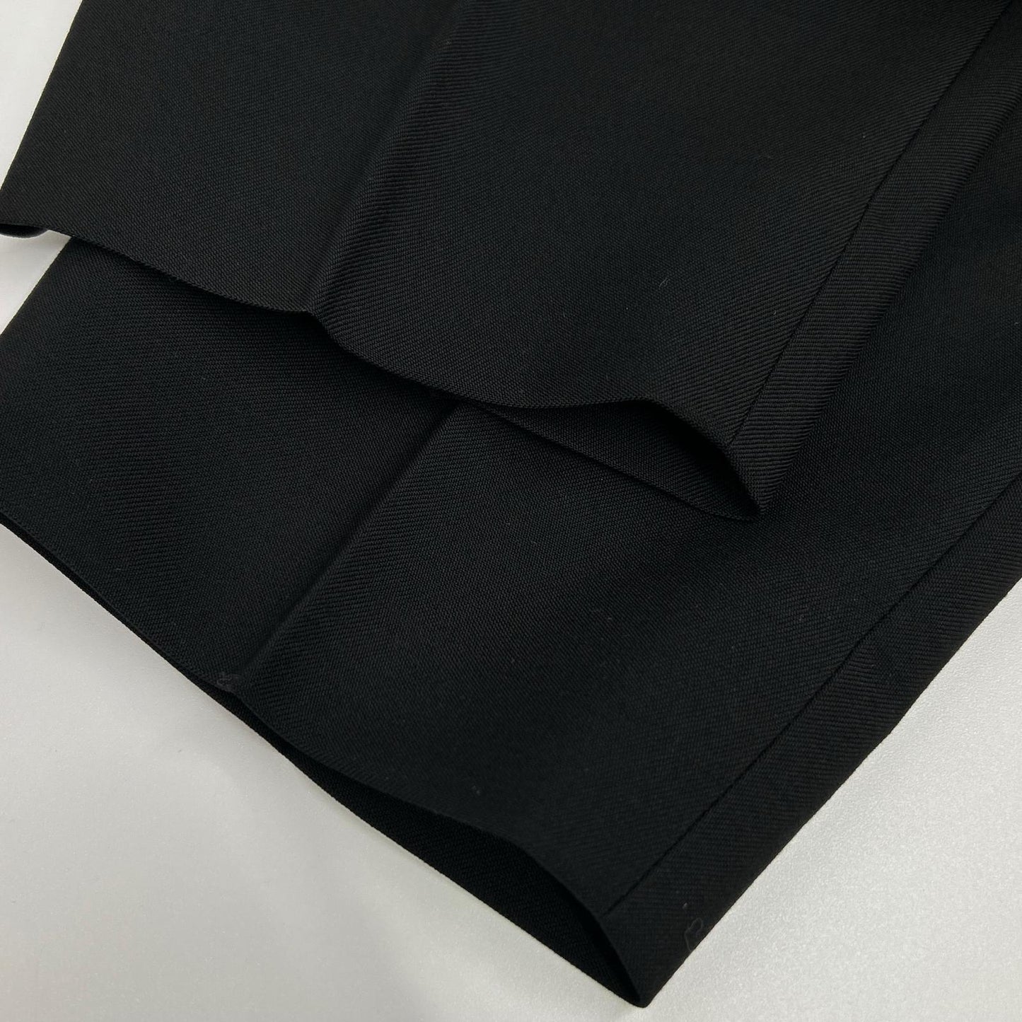 LAD MUSICIAN 18SS black wool two-pleat tapered wide slacks pants bottoms
