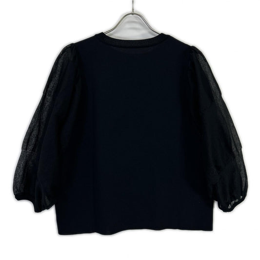 ADORE アドーア 531-5270615 25年製 ブラック シアースリーブニット トップス
