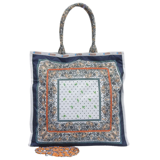 LeSportsac レスポートサック 美品 サンリットガーデンバンダナ ポリエステル LG CHAIN TOTE/スクエア 2WAYチェーントート 2016LE14 トートバッグ