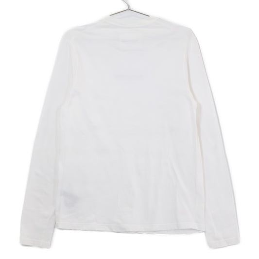 JIL SANDER+ ジルサンダープラス J40GC0117 ホワイト×ブラック コットン ロゴプリント ロングスリーブカットソー トップス