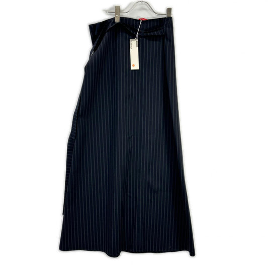 BACCA 2024 Black Striped Gabardine Wrap Long Skirt