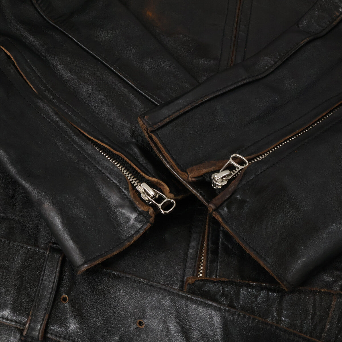 ANCELLM アンセルム 【美品/25AW】ANC-JK52 H.L ZIP UP JACKET 茶芯 马皮 单排扣机车夹克