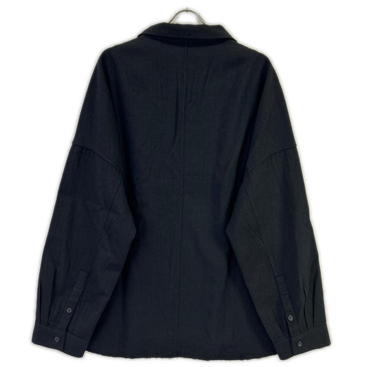 ANCELLM アンセルム 25AW ANC-SH73-A ブラック WASH WOOL TAILORED SHIRT トップス