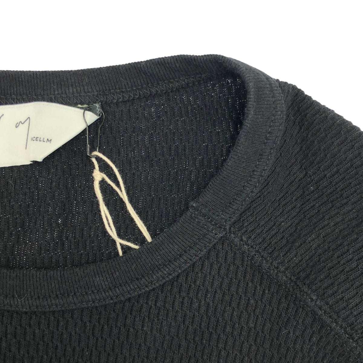 ANCELLM アンセルム ANC-CT159 ブラック WAFFLE CREW NECK LS トップス