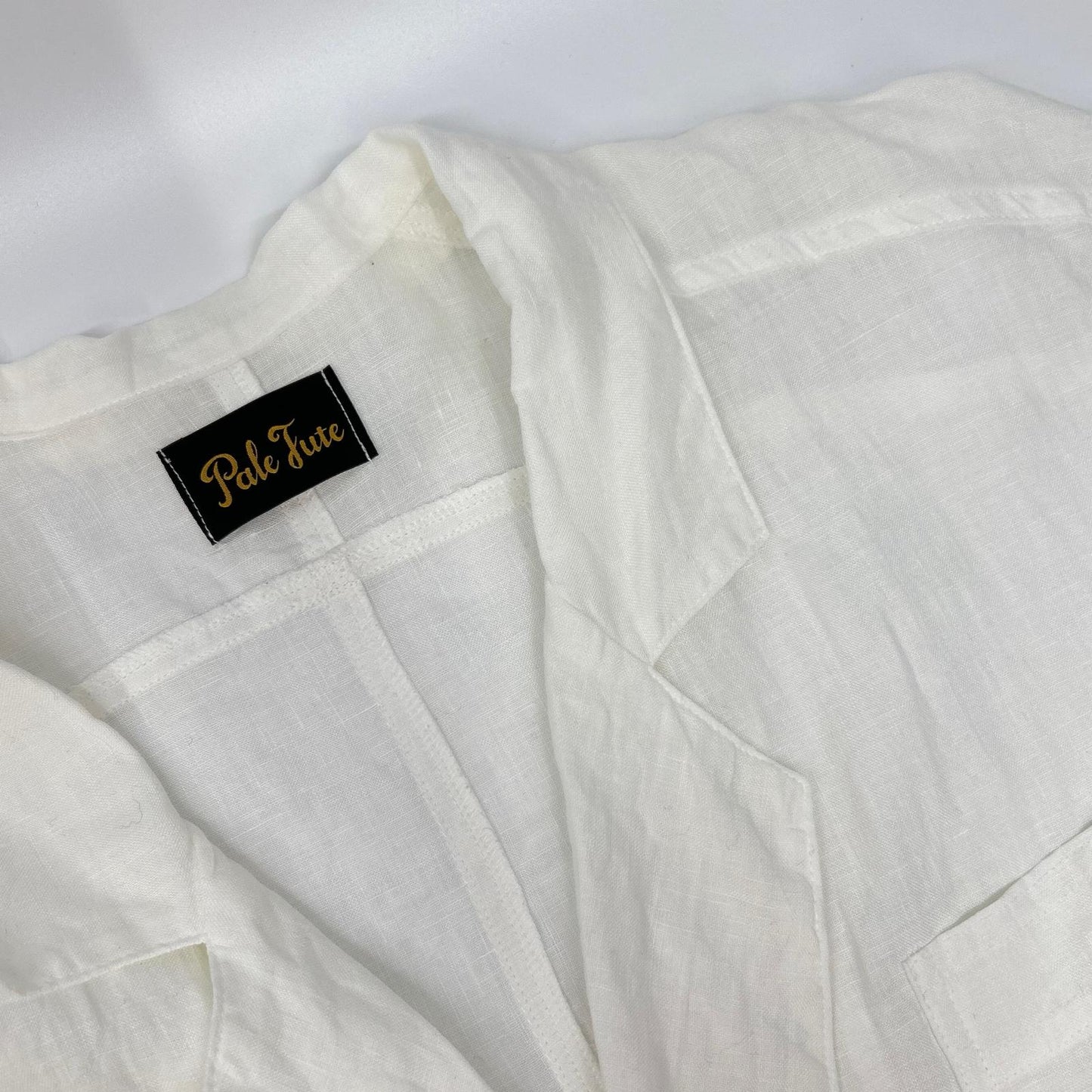 Pale Jute ペールジュート PJ-2024SS-01 ホワイト フレンチリネン ダブルブレスト シャツジャケット ジャケット