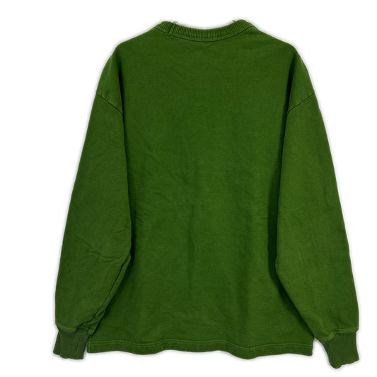 ACNE STUDIOS アクネ ストゥディオズ FN-MN-SWEA000260 グリーン コットン ロゴ刺繍 クルーネックスウェットプルオーバー トップス