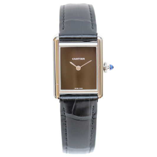 Cartier カルティエ WSTA0071 タンクマスト ドゥ カルティエ/タンクマストSM 黒文字盤 SS クオーツ 腕時計