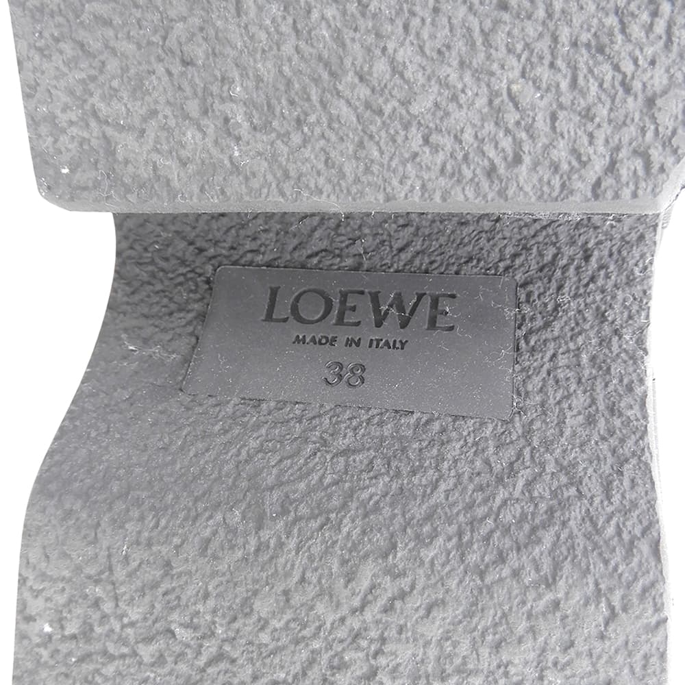 LOEWE ロエベ レザー シルバースタッズ バックジップ 厚底 アンクルブーツ レディース ブラック 38 21FW シューズ