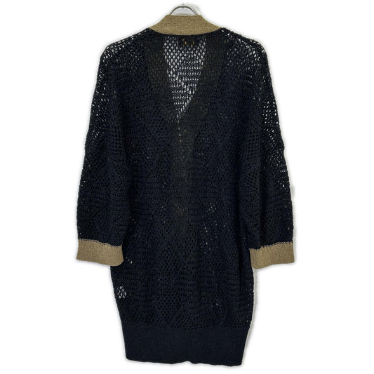 【SALE】 Pale Jute PJ-2023SS-19 Black Mesh-Knit Long Cardigan Top