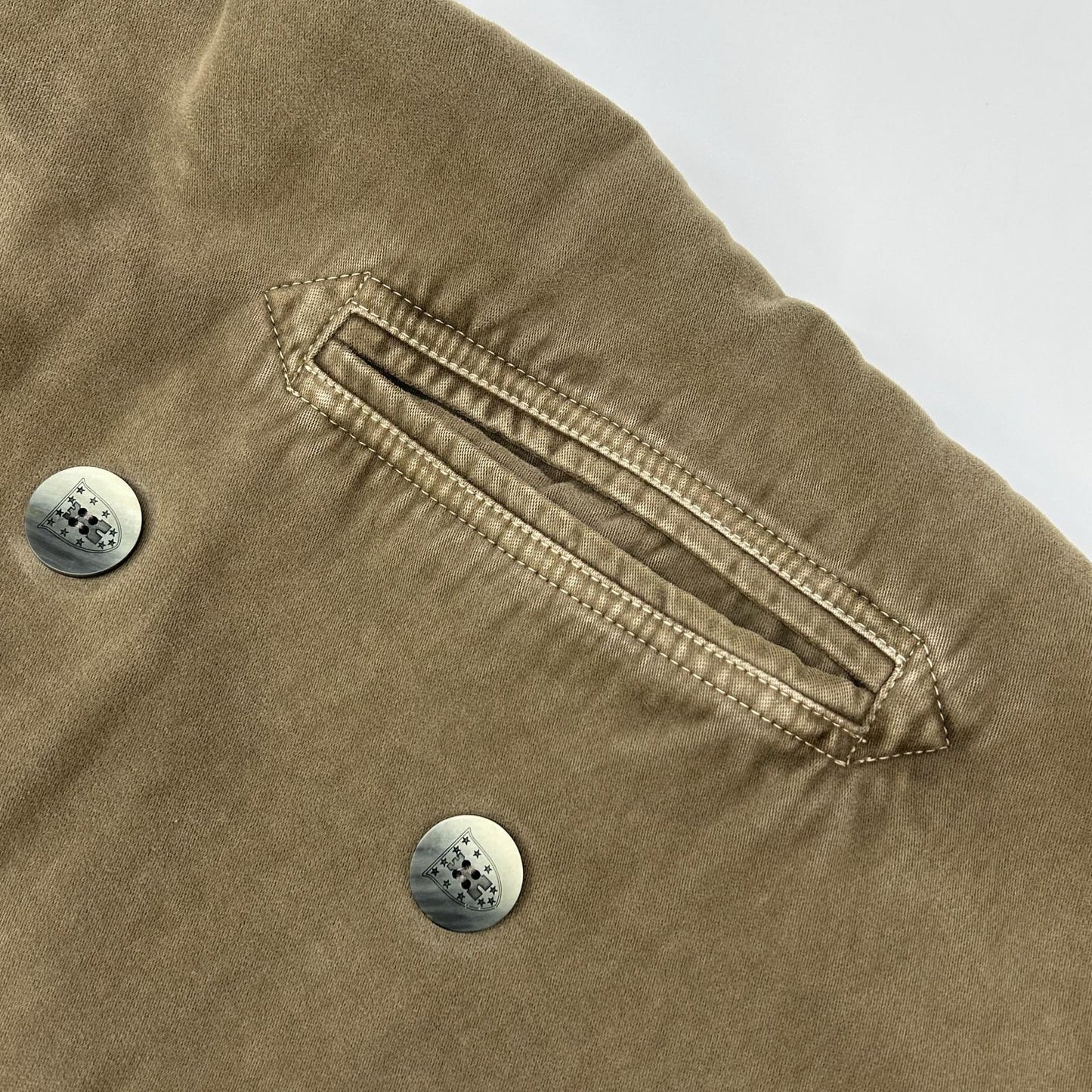 CAMPLIN カンプリン カーキ コットンPコート/ダブルブレストコート コート