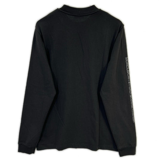 MONCLER モンクレール 22年製 ブラック MAGLIA MANICA LUNGA ラバーロゴロングスリーブカットソー トップス