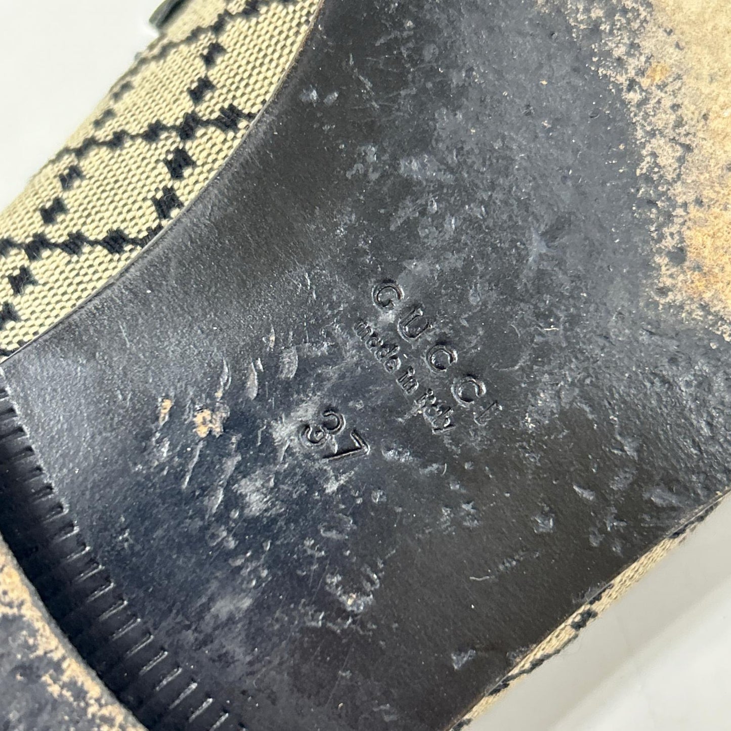 GUCCI グッチ GGキャンバスxレザー ホースビット ローファー シューズ