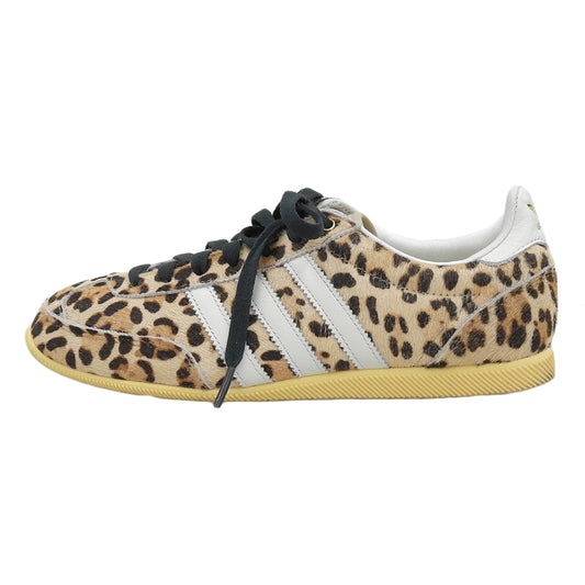 adidas アディダス 美品 Originals JAPAN W ハラコ レオパード ラバーソールローカットスニーカー ベージュ系×ブラウン 23.5cm KI6687 シューズ
