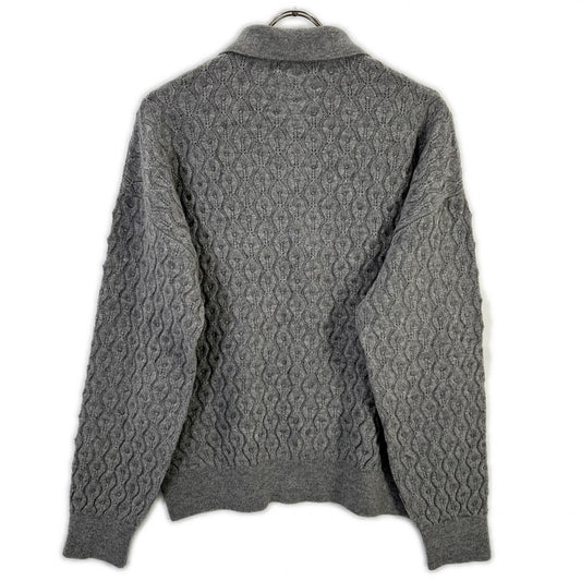 ROUTINE Routine 2025 Gray Wool Cable-Knit Pullover