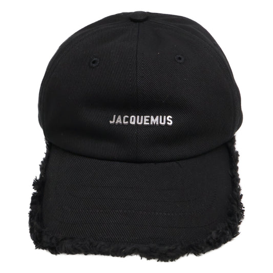 JACQUEMUS ジャックムス 【新品同様】26SS ACU00452AW00092-990 LA CASQUETTE ARTICHAUT メタルロゴ コットン フリンジ加工 ドローコード ベースボールキャップ 帽子