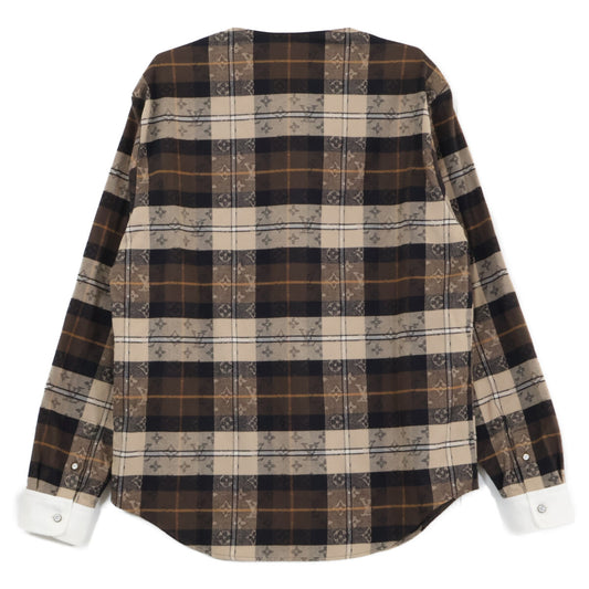 LOUIS VUITTON Louis Vuitton 【Like new/domestic authorized/2026】RM261M9 WLE HUS33W monogram flannel long-sleeve shirt Tops
