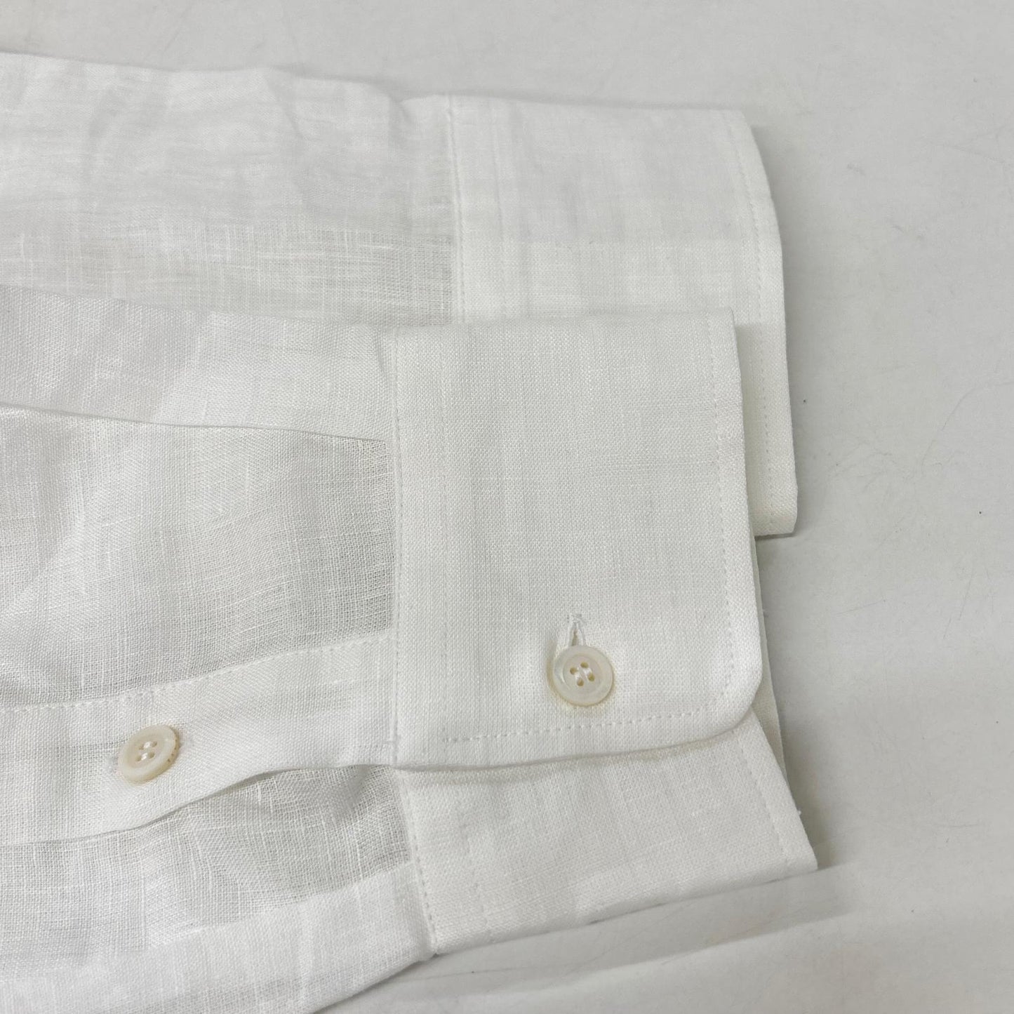 SEASE シーズ SC030 ホワイト リネン100 フィッシュテール シャツ トップス