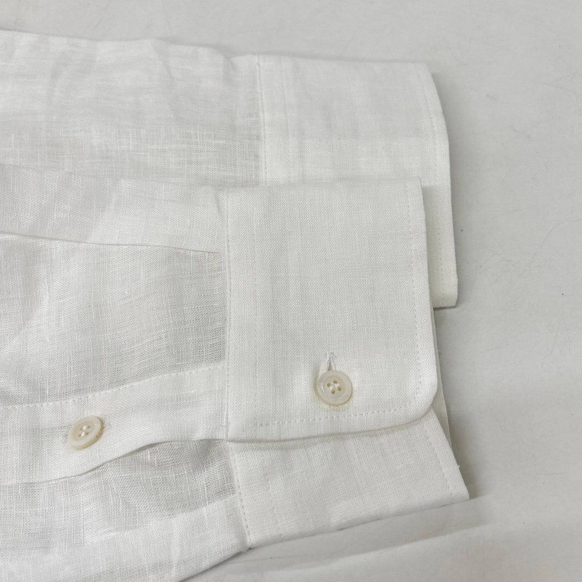 SEASE シーズ SC030 ホワイト リネン100 フィッシュテール シャツ トップス