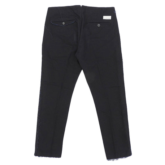 Nine In The Morning Nine in the Morning Cotton Fringe-Design Tapered Slacks Bottoms Navy 48 9FW16-FL27 Bottoms