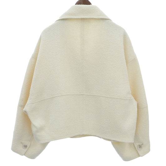 STUNNING LURE スタニングルアー 美品 ダブルブレスト ツイード ショート ジャケット ウール混 レディース ライトベージュ 0 114290072400 ジャケット