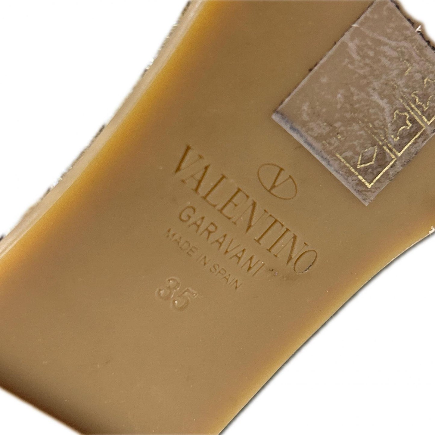 Valentino Garavani ヴァレンティノガラヴァーニ 【美品】ロックスタッズ ラミネート ナッパレザー ウェッジソール サンダル シューズ