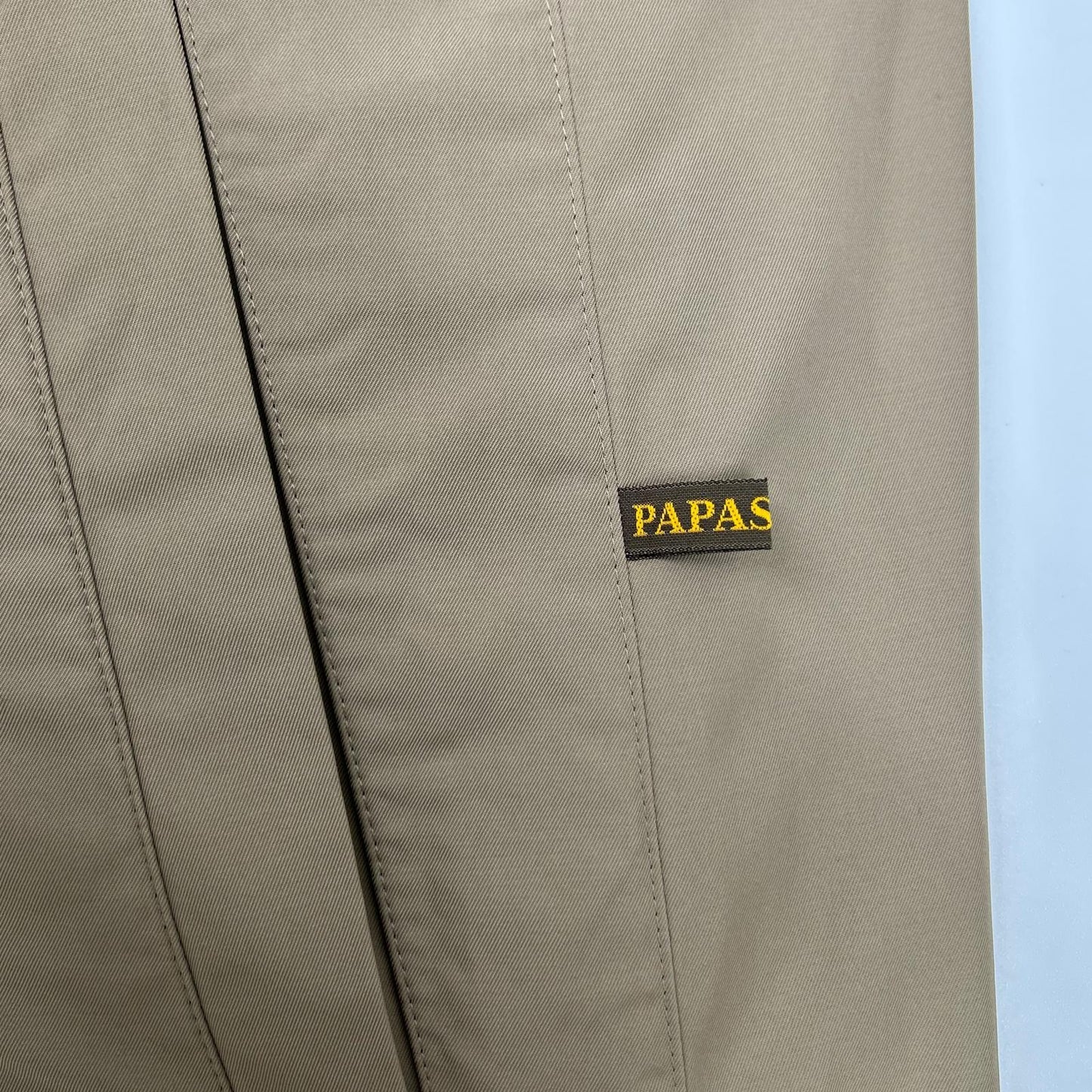 Papas パパス D0421FC 001 ベージュ ナイロン ベルト付き チェスターコート コート