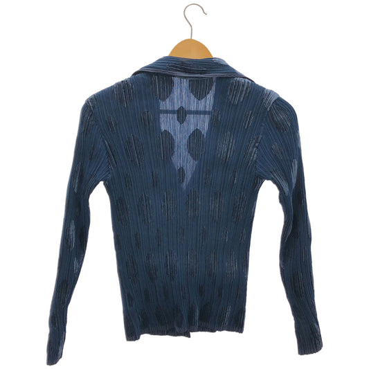 ISSEY MIYAKE FETE Issey Miyake Fete IF64-FD720 Blue large-dot long-sleeve pleated jacket jacket