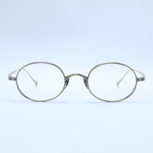KameManNen カメマンネン 【美品】KMN9918 AG TITANIUM オーバルシェイプ アイウェア 眼鏡