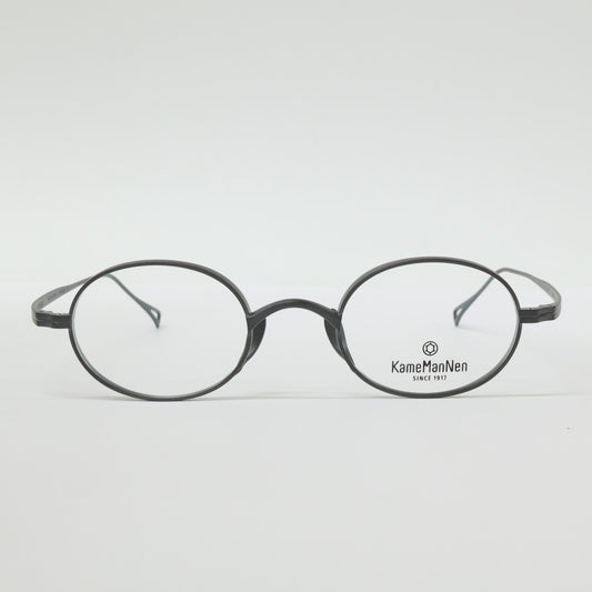 KameManNen カメマンネン 【美品】KMN9918 MBK TITANIUM デモレンズ オーバルシェイプ アイウェア 眼鏡