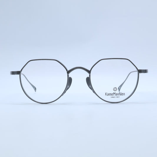 KameManNen カメマンネン 【美品】KMN9916 DBK TITANIUM デモレンズ クラウンパントシェイプ アイウェア 眼鏡