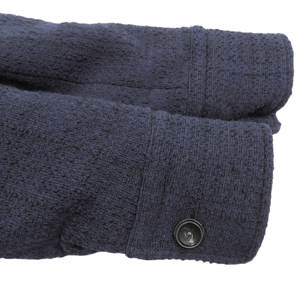 MUSE Tweed stand-collar jacket, cotton blend, women's, navy, jacket